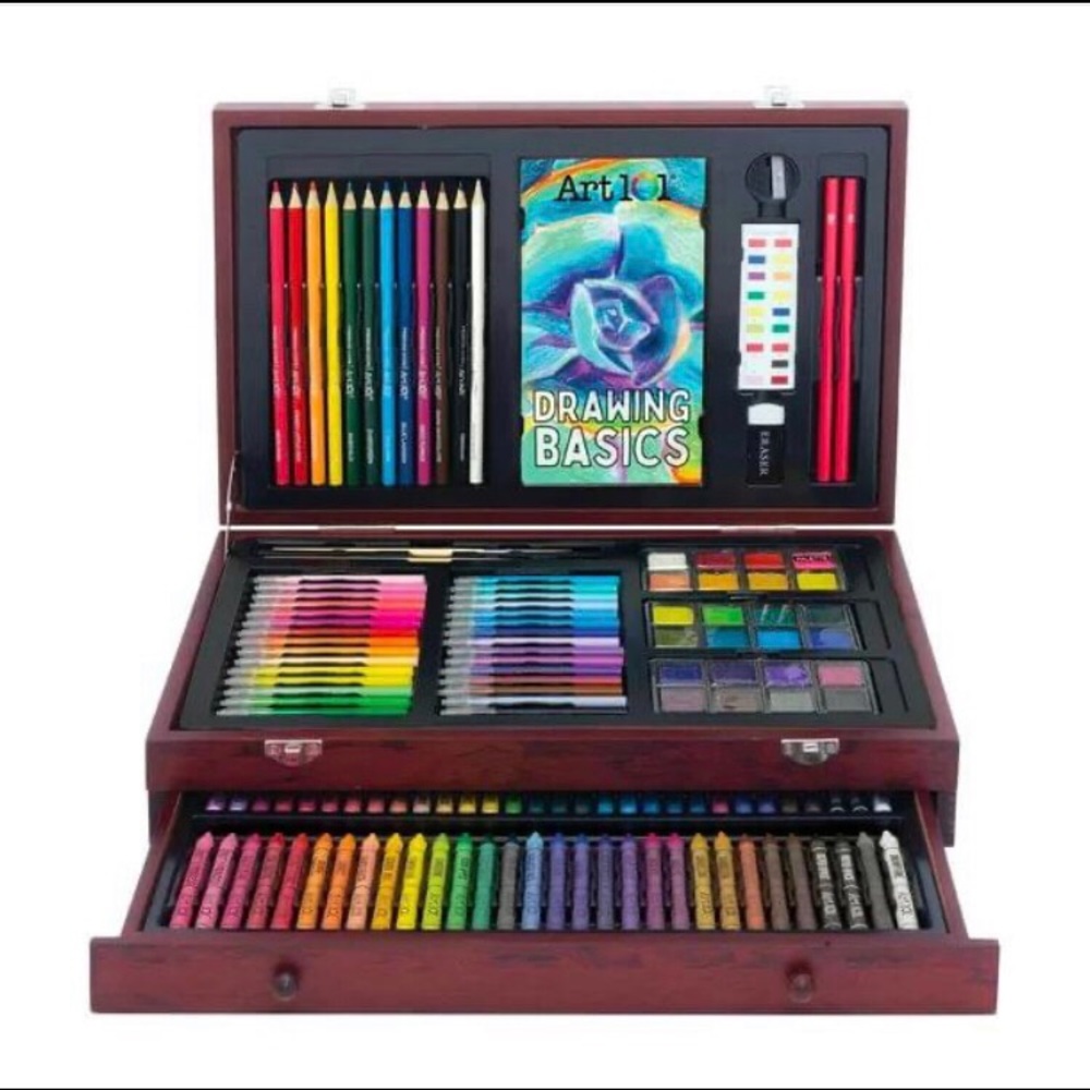 ART 101 BUDDING ARTIST - NWT 138-piece art set in wooden box. Unopened! - Picture 13 of 15